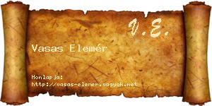Vasas Elemér névjegykártya